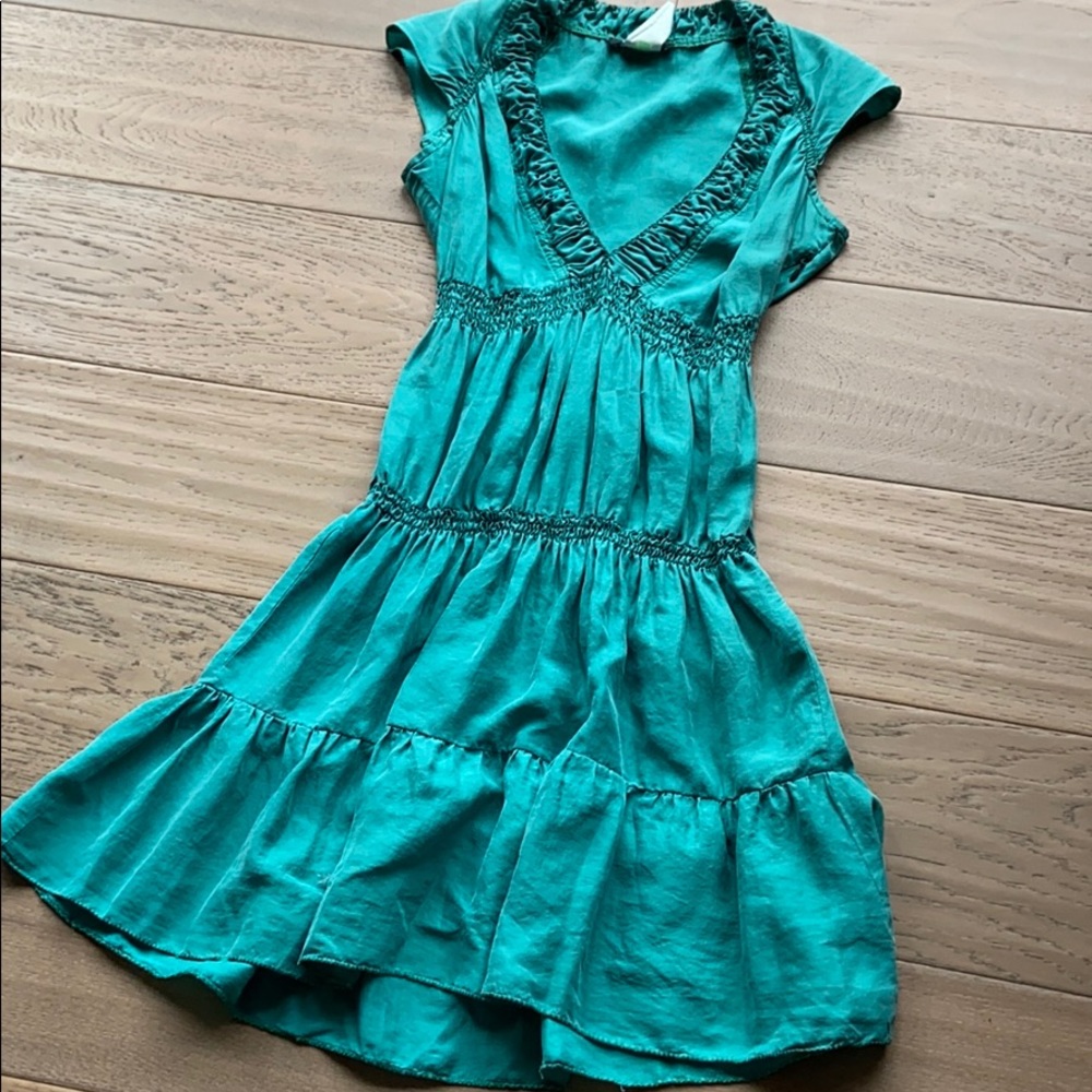 Patrizia Pepe Firenze sexy green silk dress.